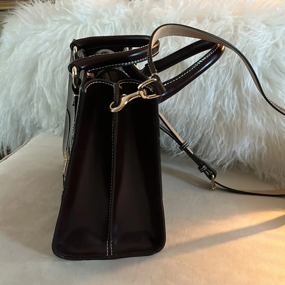 Dooney and Bourke Handbag - Bordeaux Color with Dust Bag - Picture 3 of 15